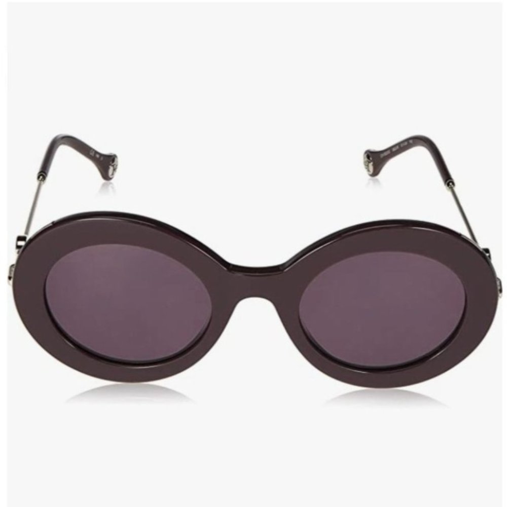 Carolina Herrera Sunglasses CH0020 Violet Oval Round Oversized Acetate - Picture 10 of 16